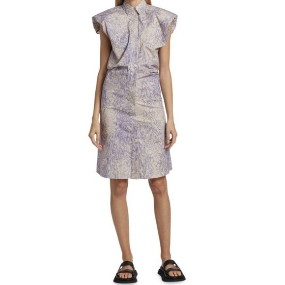 Remain Dresses & Skirts - Remain Birger Christensen Purple Abstract Shirt Dress Womens 4 Organic Cotton